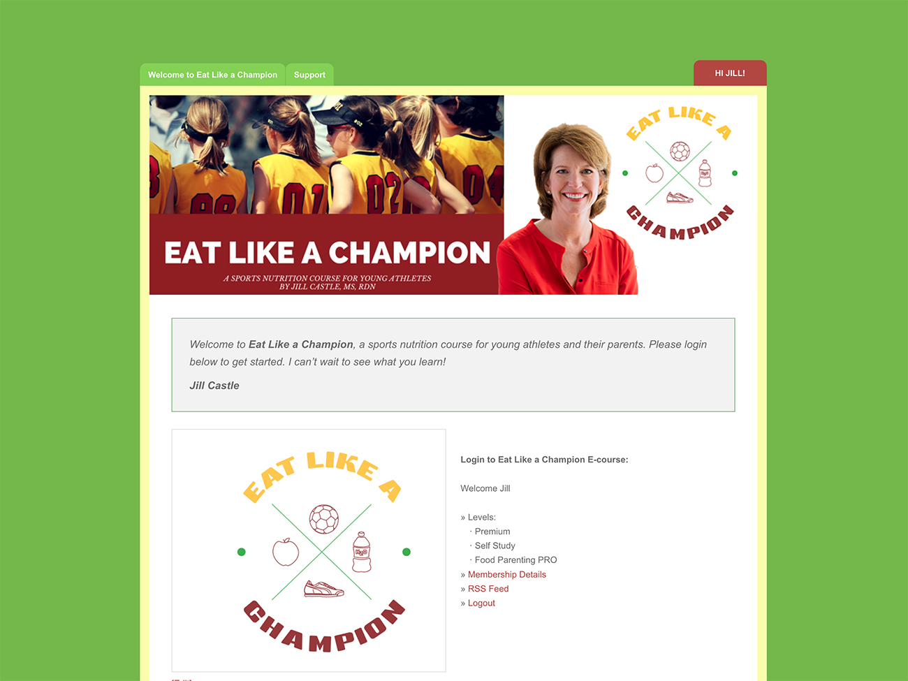 Login view of Nutrition Prep School