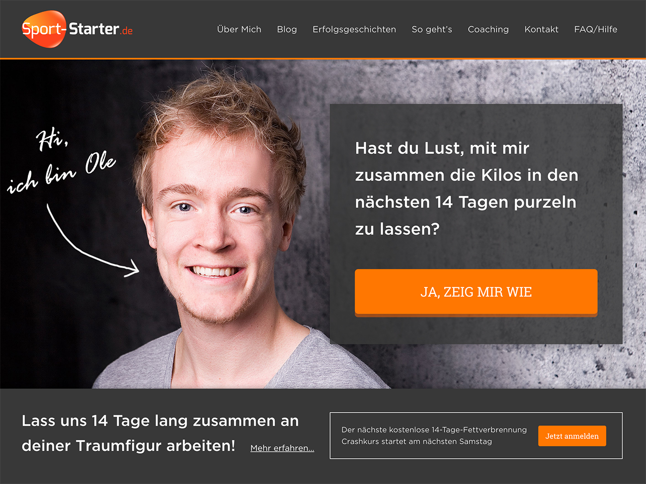 website design for sport-starter.de, sports and fitness blog